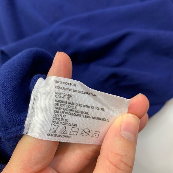 Greg Norman Sweater Mens XL Extra Large Royal Blue Cotton V Neck Pullover - Picture 9 of 12